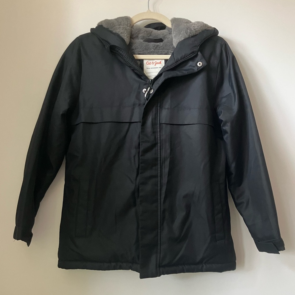 NWOT Cat & Jack Black Hooded Winter Coat